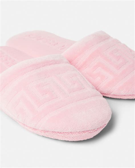 versace fur slippers|versace slippers price.